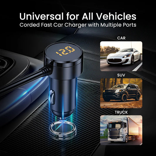 STELLAR DRIVE XC-28 | 128W 7-in-1 Car Mobile Charger | Works with Cars & Trucks