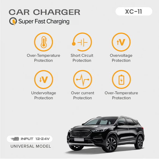 STELLAR DRIVE XC-11 | 90W 4-in-1 Fast Car Mobile Charger