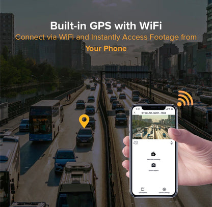 4k Dual Dash Cam | 4K Front + 2.5K Rear Camera | HD Resolution | 3.0” IPS Screen | Night Vision | 140° Wide Angle | Loop Recording | G-Sensor