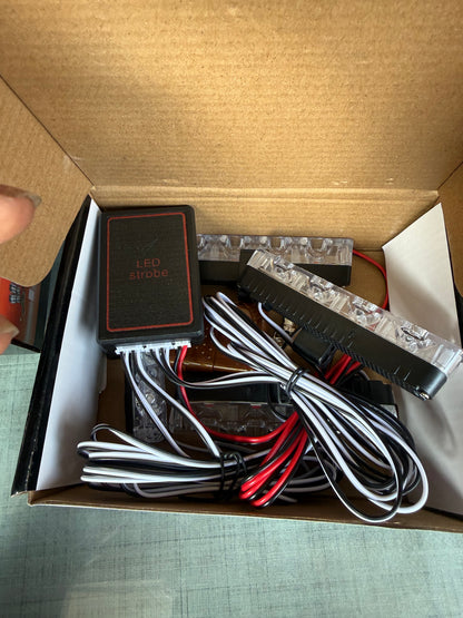 Red and Blue LED Strobe Lights for Cars: Remote-Controlled Grill Flashers