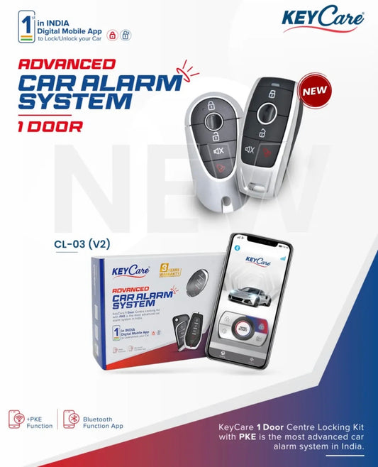 KeyCare 1 Door Car Central Locking Kit  2 Hanging Remotes