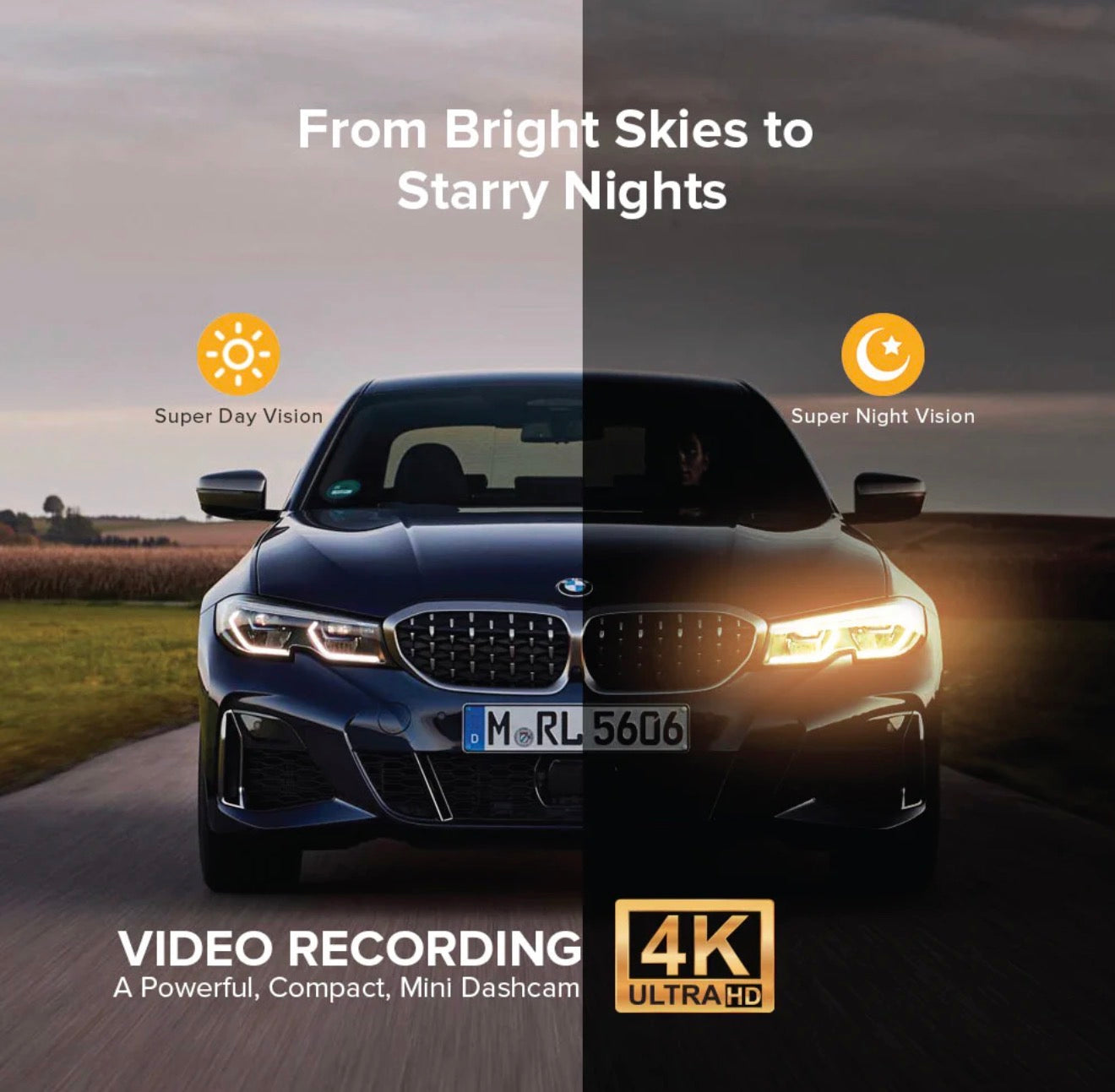 4k Dual Dash Cam | 4K Front + 2.5K Rear Camera | HD Resolution | 3.0” IPS Screen | Night Vision | 140° Wide Angle | Loop Recording | G-Sensor