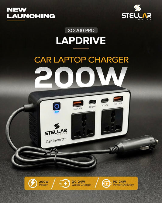 Stellar Drive XC-200 Pro Lapdrive | 200W Car Laptop Charger