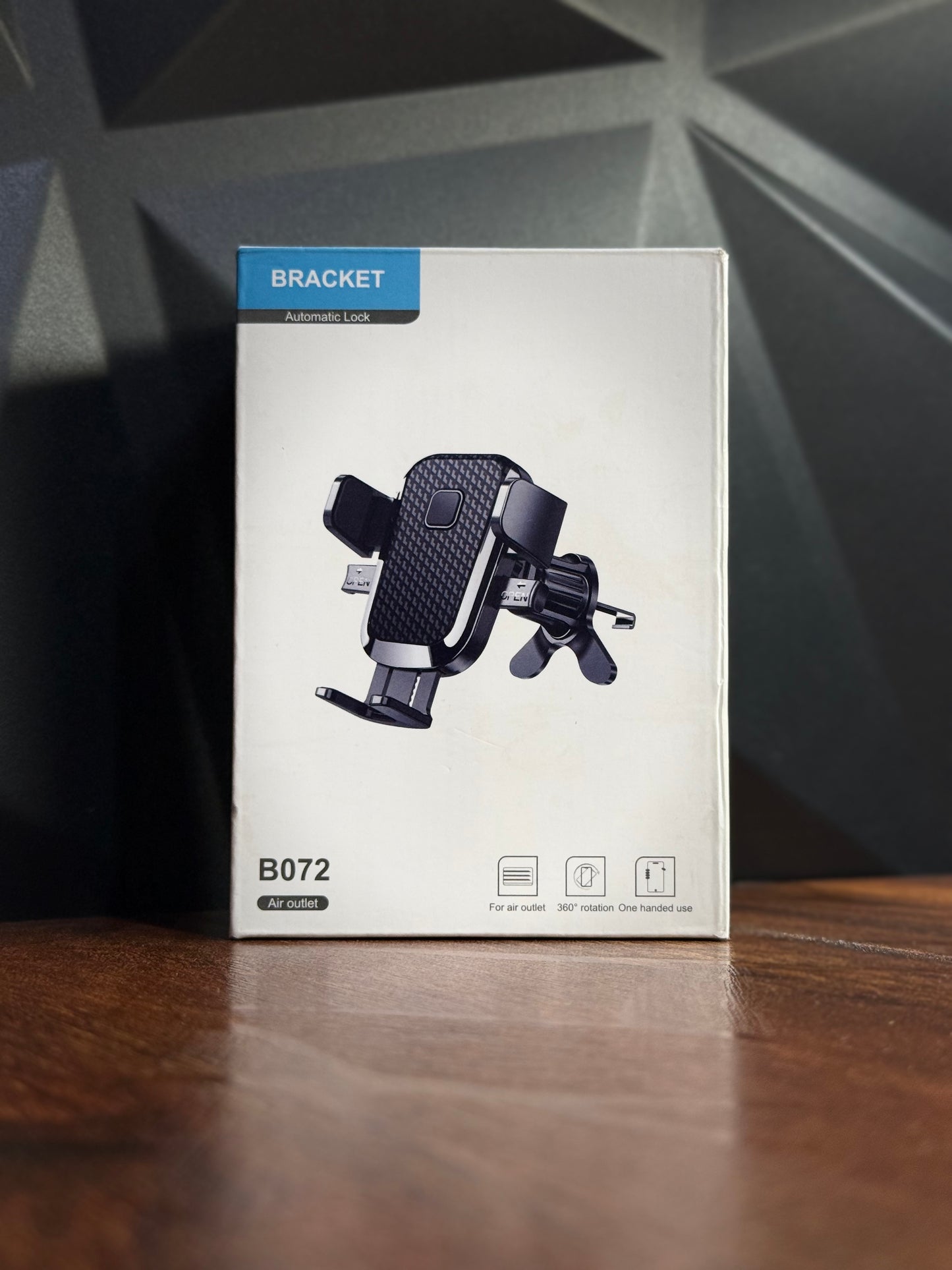 Car AC Vent Phone Holder Stand with 360 Degree Rotation, AC Vent Mount, Strong Grip, Single Hand Use, Shockproof Build, Mobile Stand for Car (Black)