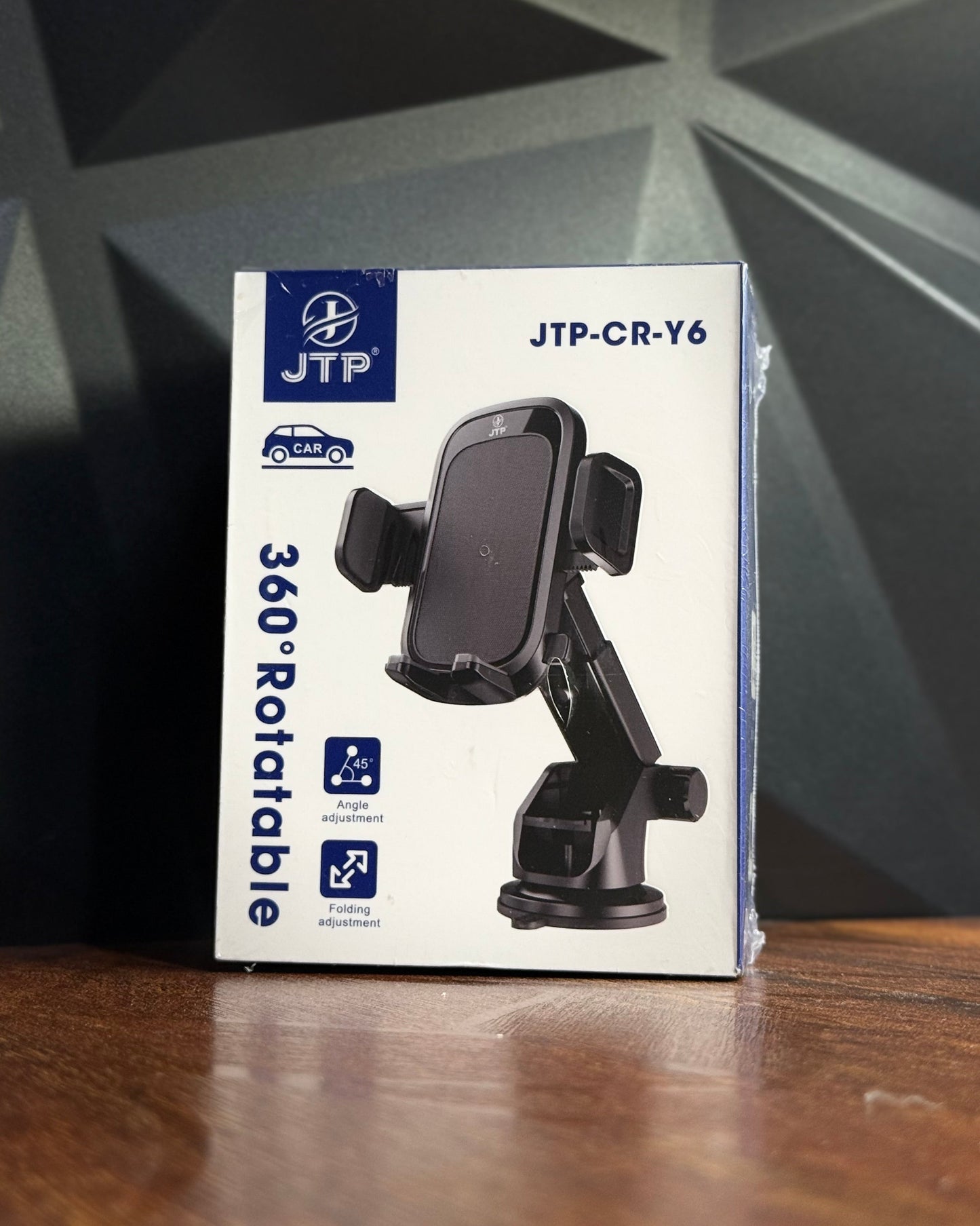 JTP Car Phone Holder, Suction Cup Mount Dashboard Cradle Bracket Adjustable Rack Design Secure Grip Mechanism