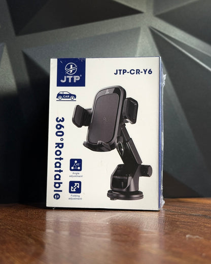 JTP Car Phone Holder, Suction Cup Mount Dashboard Cradle Bracket Adjustable Rack Design Secure Grip Mechanism