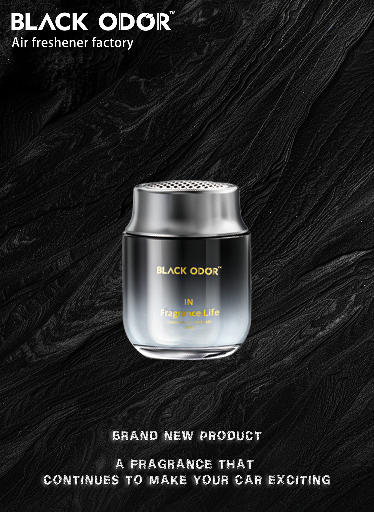 Black Odor Premium Car Perfume Aroma AIR Freshener Gel (120g)