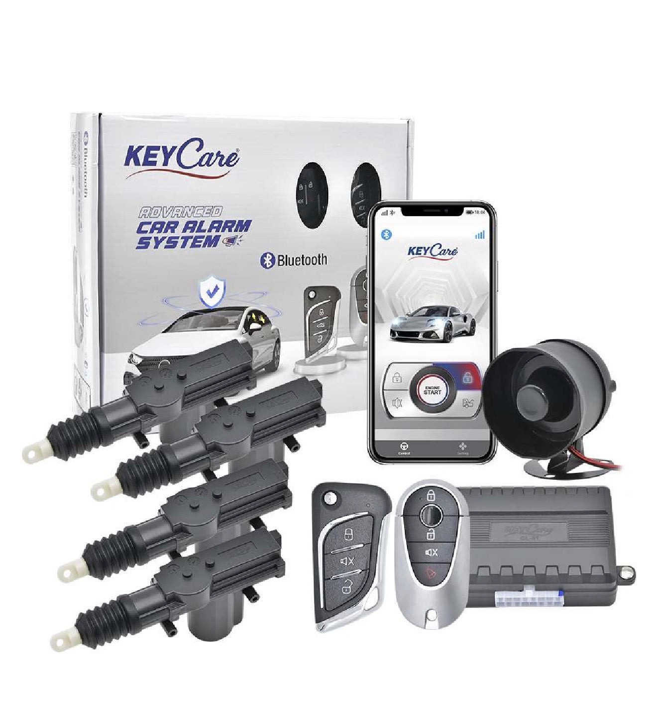 KeyCare Central Locking Kit 4 Door 1 Flip Key & 1 hanging Remote