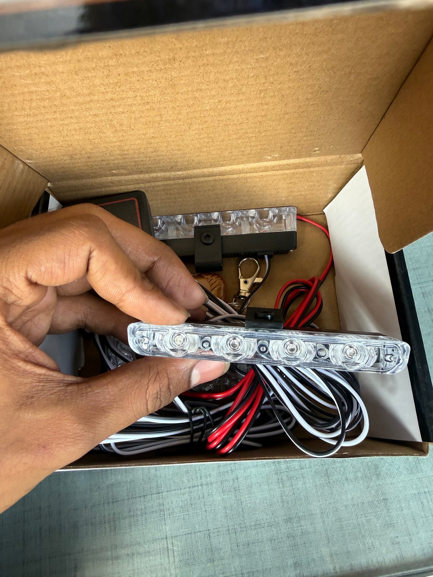 Red and Blue LED Strobe Lights for Cars: Remote-Controlled Grill Flashers